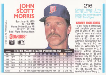 Jack Morris  baseball card collectible - Main Image 2