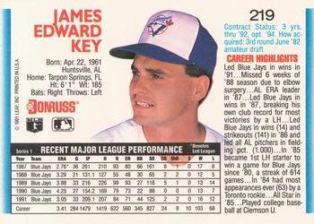 Jimmy Key  baseball card collectible - Main Image 2