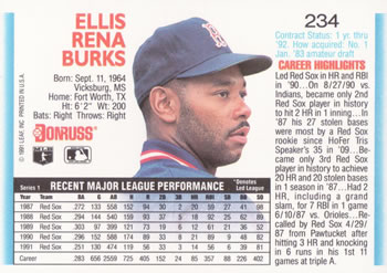 Ellis Burks  baseball card collectible - Main Image 2