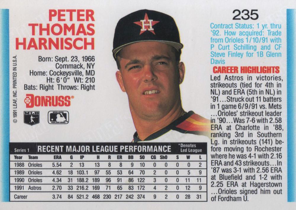 Pete Harnisch  baseball card collectible - Main Image 2