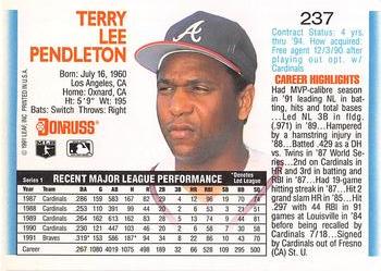 Terry Pendleton  baseball card collectible - Main Image 2