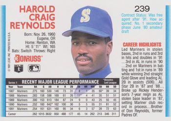 Harold Reynolds  baseball card collectible - Main Image 2