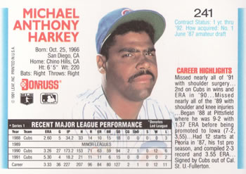 Mike Harkey  baseball card collectible - Main Image 2