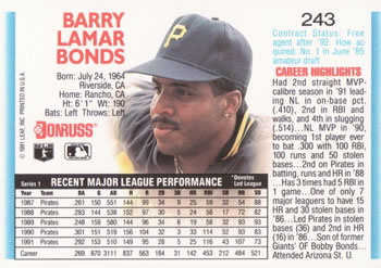 Barry Bonds  baseball card collectible - Main Image 2