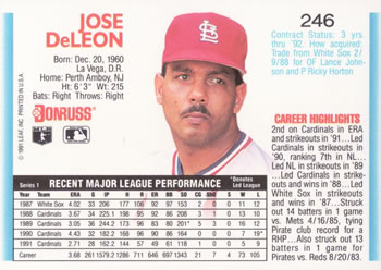 Jose DeLeon  baseball card collectible - Main Image 2