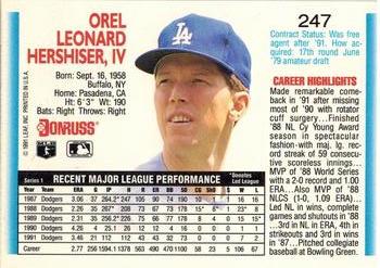 Orel Hershiser  baseball card collectible - Main Image 2