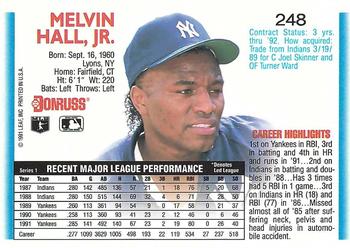 Mel Hall  baseball card collectible - Main Image 2