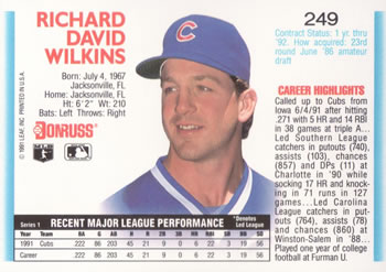 Rick Wilkins  baseball card collectible - Main Image 2