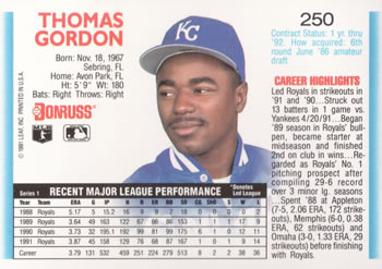 Tom Gordon  baseball card collectible - Main Image 2