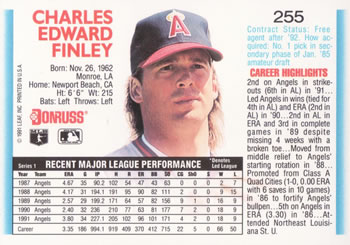 Chuck Finley  baseball card collectible - Main Image 2