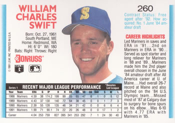 Billy Swift  baseball card collectible - Main Image 2