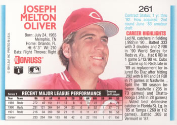 Joe Oliver  baseball card collectible - Main Image 2
