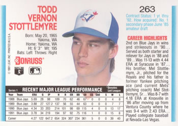 Todd Stottlemyre  baseball card collectible - Main Image 2