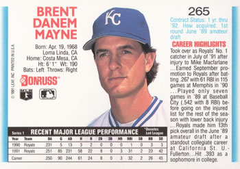 Brent Mayne  baseball card collectible - Main Image 2