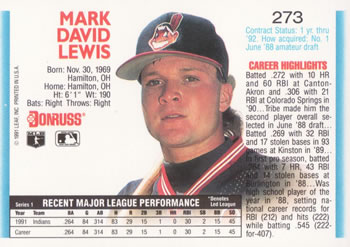 Mark Lewis  baseball card collectible - Main Image 2