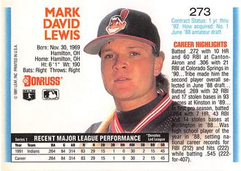 Mark Lewis  baseball card collectible - Main Image 2