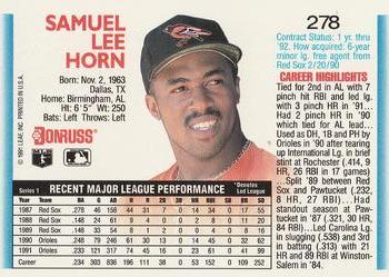 Sam Horn  baseball card collectible - Main Image 2