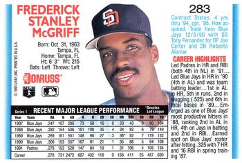 Fred McGriff  baseball card collectible - Main Image 2