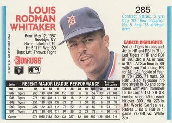 Lou Whitaker  baseball card collectible - Main Image 2