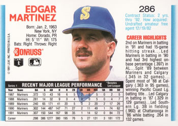 Edgar Martinez  baseball card collectible - Main Image 2