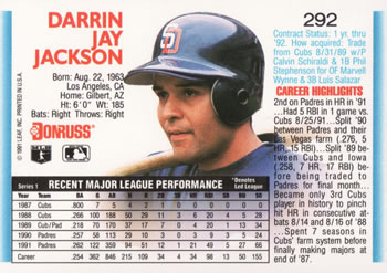 Darrin Jackson  baseball card collectible - Main Image 2