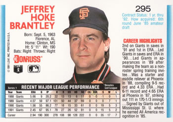 Jeff Brantley  baseball card collectible - Main Image 2