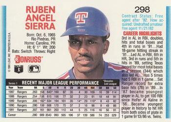 Ruben Sierra  baseball card collectible - Main Image 2