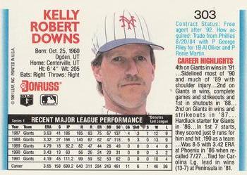Kelly Downs  baseball card collectible - Main Image 2