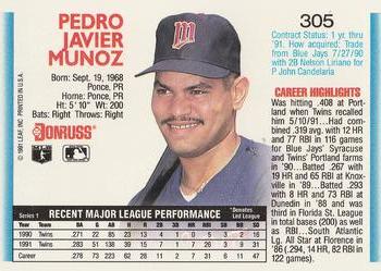 Pedro Munoz  baseball card collectible - Main Image 2