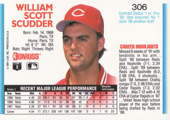 Scott Scudder  baseball card collectible - Main Image 2