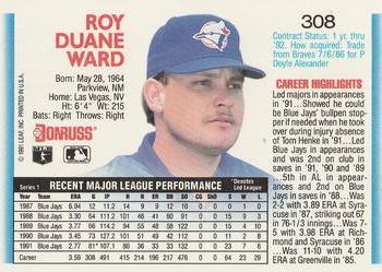 Duane Ward  baseball card collectible - Main Image 2