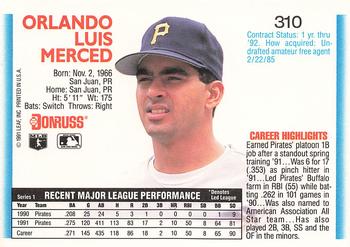 Orlando Merced  baseball card collectible - Main Image 2