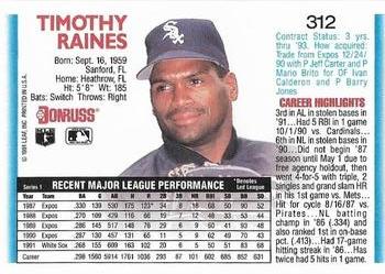 Tim Raines  baseball card collectible - Main Image 2