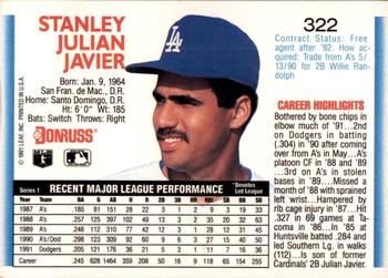 Stan Javier  baseball card collectible - Main Image 2