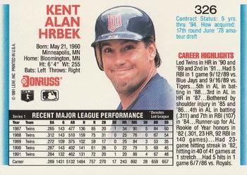 Kent Hrbek  baseball card collectible - Main Image 2