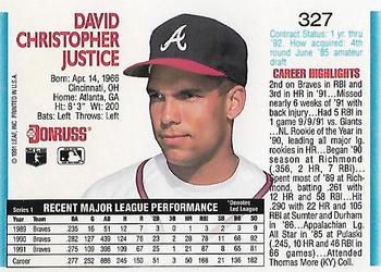 Dave Justice  baseball card collectible - Main Image 2