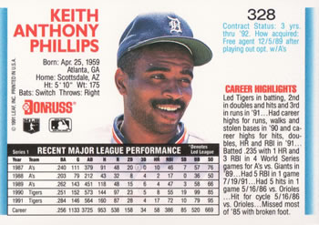 Tony Phillips  baseball card collectible - Main Image 2