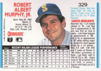 Rob Murphy  baseball card collectible - Main Image 2