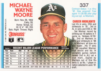 Mike Moore  baseball card collectible - Main Image 2
