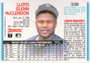 Lloyd McClendon  baseball card collectible - Main Image 2