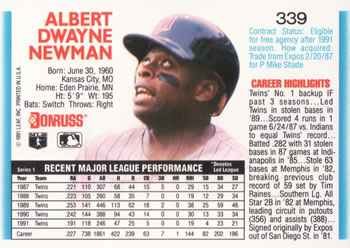 Al Newman  baseball card collectible - Main Image 2