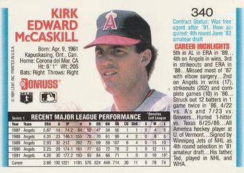Kirk McCaskill  baseball card collectible - Main Image 2
