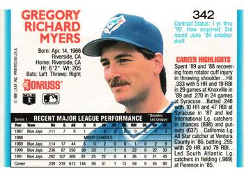 Greg Myers  baseball card collectible - Main Image 2