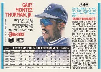 Gary Thurman  baseball card collectible - Main Image 2