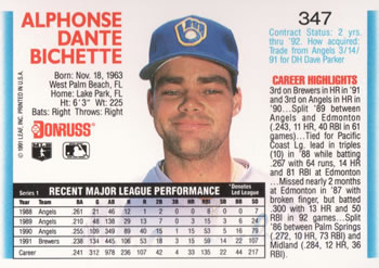 Dante Bichette  baseball card collectible - Main Image 2