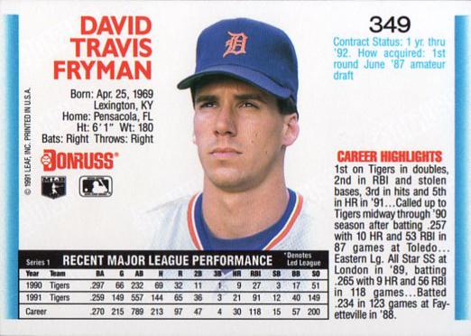 Travis Fryman  baseball card collectible - Main Image 2