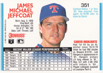 Mike Jeffcoat  baseball card collectible - Main Image 2