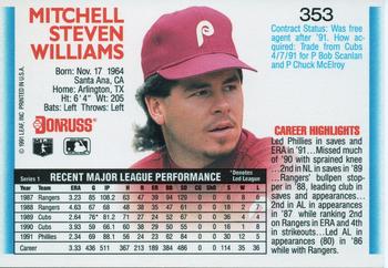 Mitch Williams  baseball card collectible - Main Image 2