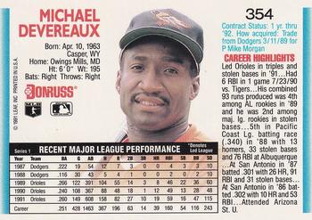 Mike Devereaux  baseball card collectible - Main Image 2