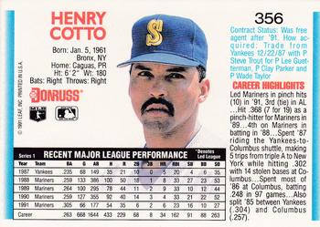 Henry Cotto  baseball card collectible - Main Image 2